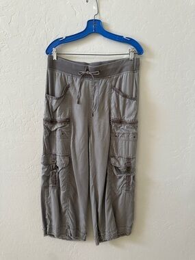 Women’s Gray Cargo Drawstring Casual Pants